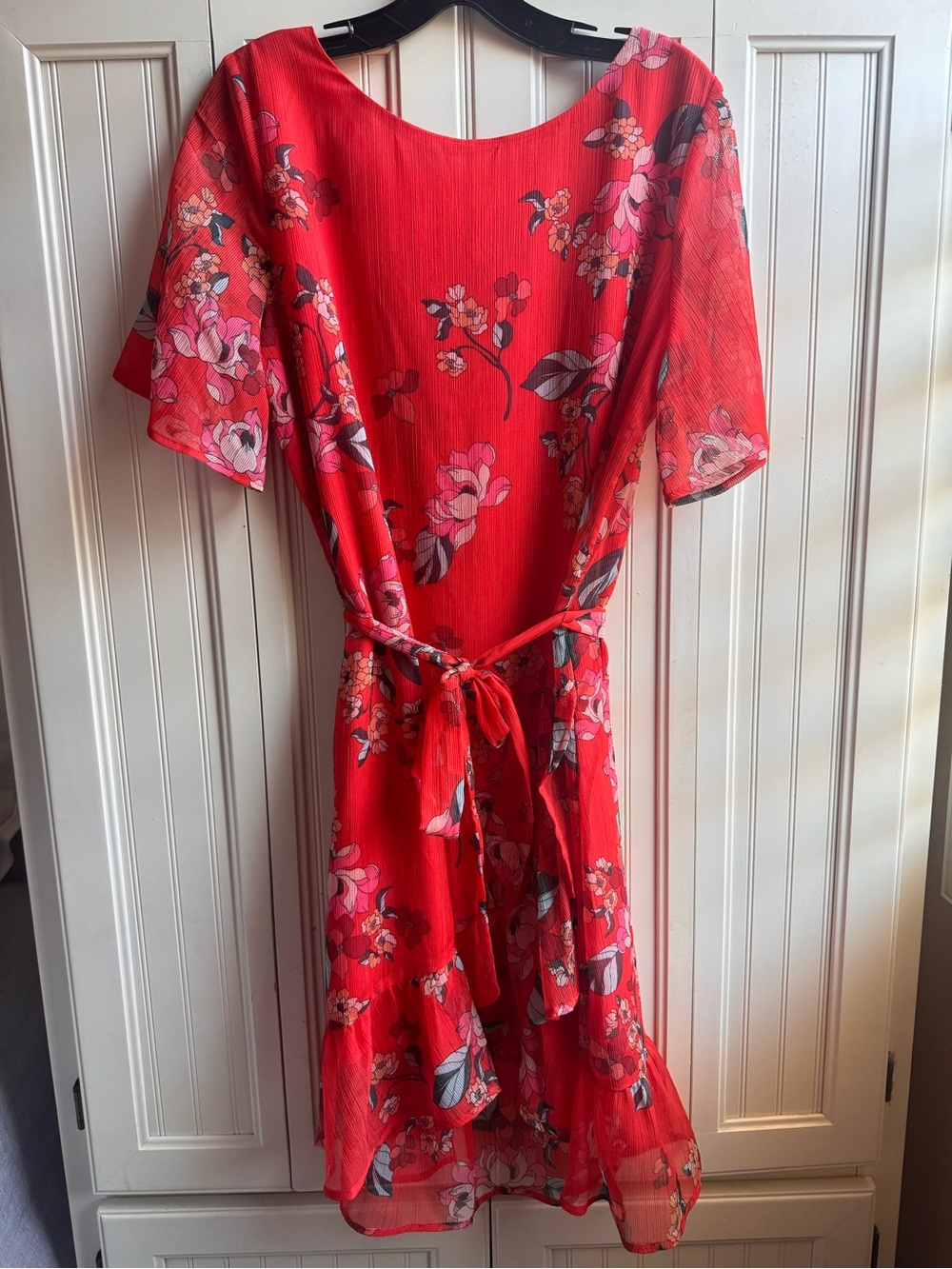 a new day Red Floral Pleated Dress